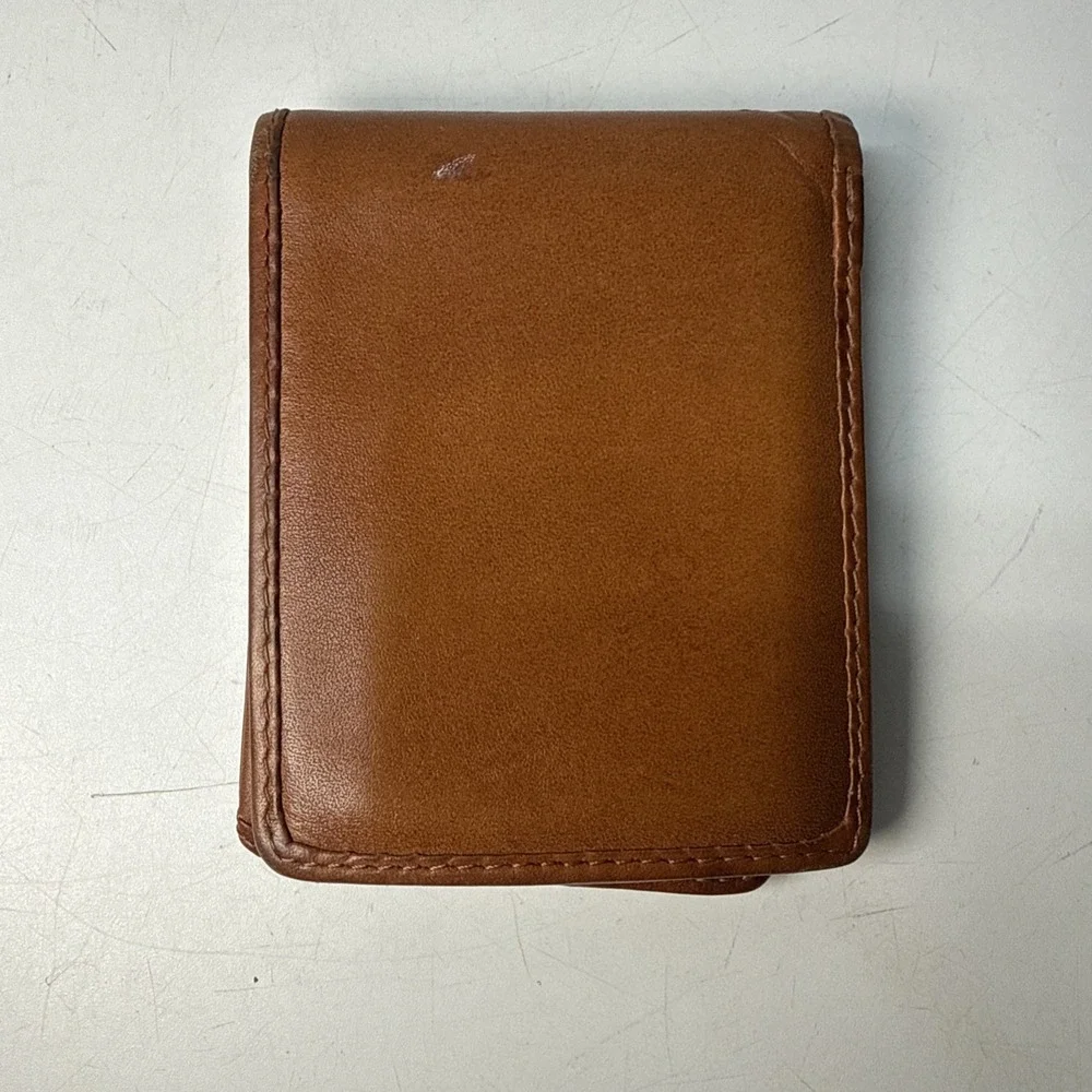 Vintage L.L. Bean Bi Fold Wallet Brown Men's Rare Genuine Leather Classic